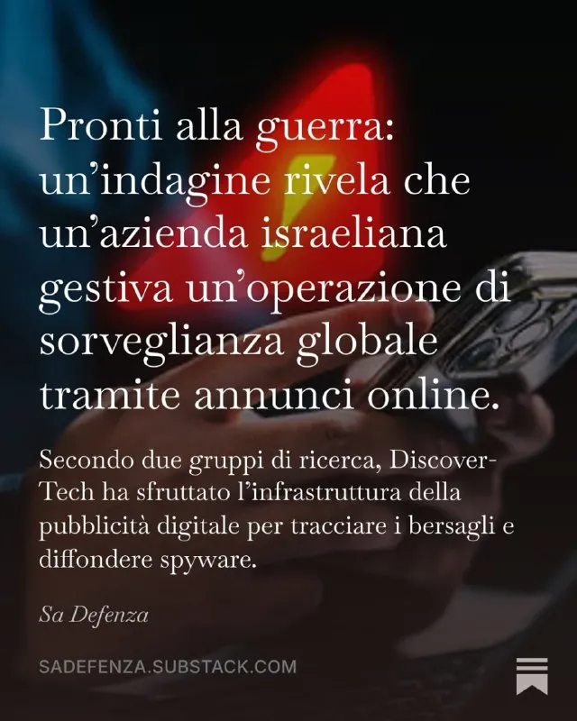 UN'AZIENDA ISRAELIANA DI AD-TECH USAVA LA PUBBLICITÀ ONLINE PER DIFFONDERE SPYWARE