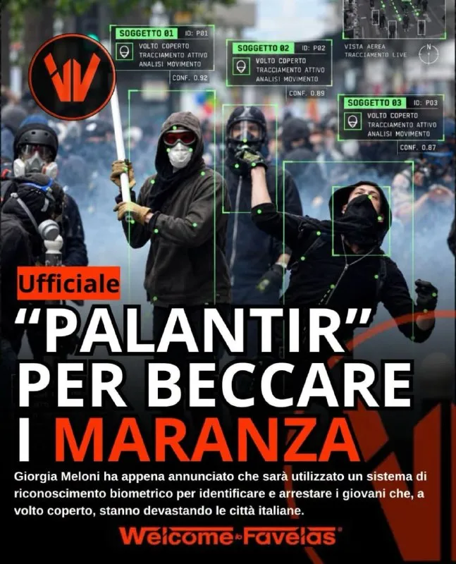 MELONI ANNUNCIA SISTEMI DI RICONOSCIMENTO BIOMETRICO CONTRO MASCHERE E CAPPUCCI