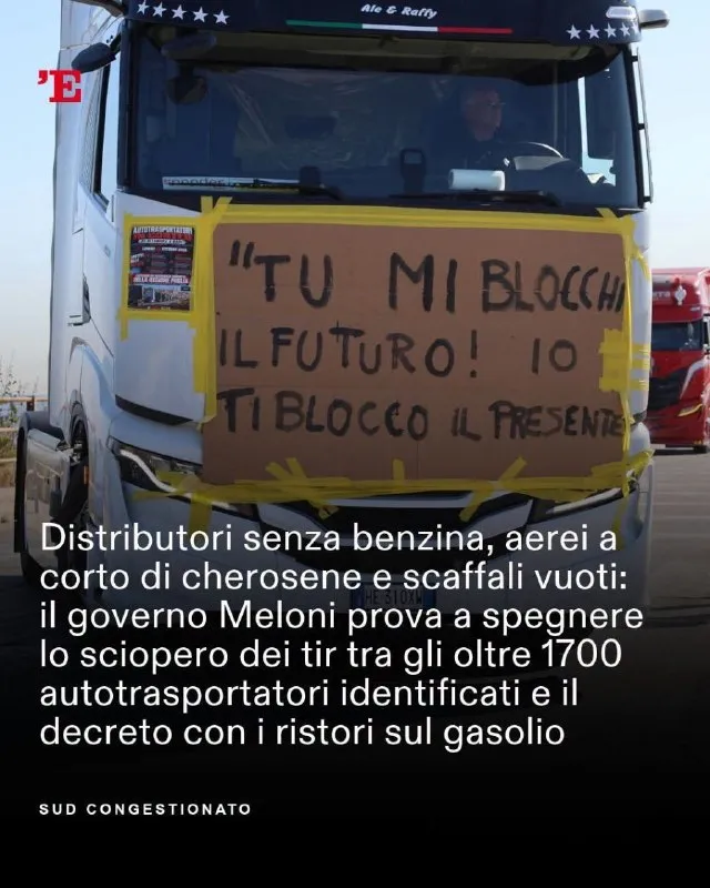 IL SUD ITALIA BLOCCATO DA SCIOPERI E PENURIA DI CARBURANTE