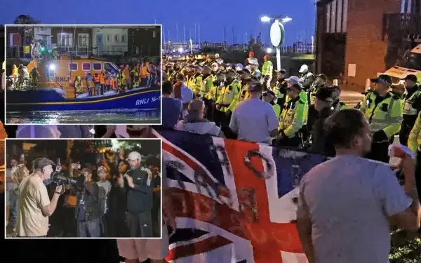 A GOSPORT 150 MANIFESTANTI CONTRO IL TRASFERIMENTO DI 149 MIGRANTI
