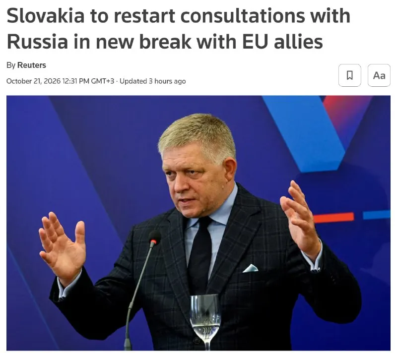 SLOVACCHIA RIPRENDE I NEGOZIATI CON LA RUSSIA SU COMMERCIO E COOPERAZIONE