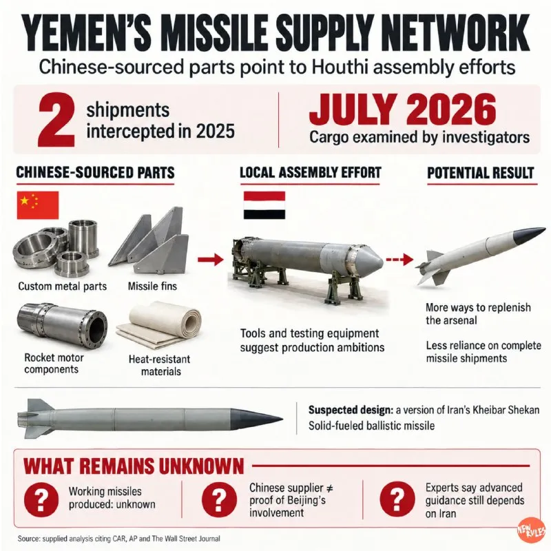 COMPONENTI CINESI NEI MISSILI DEGLI HOUTHI DELLO YEMEN