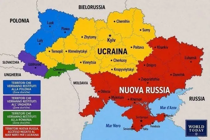 UNA PROPOSTA DI DIVISIONE DELL'UCRAINA SUI MEDIA ITALIANI