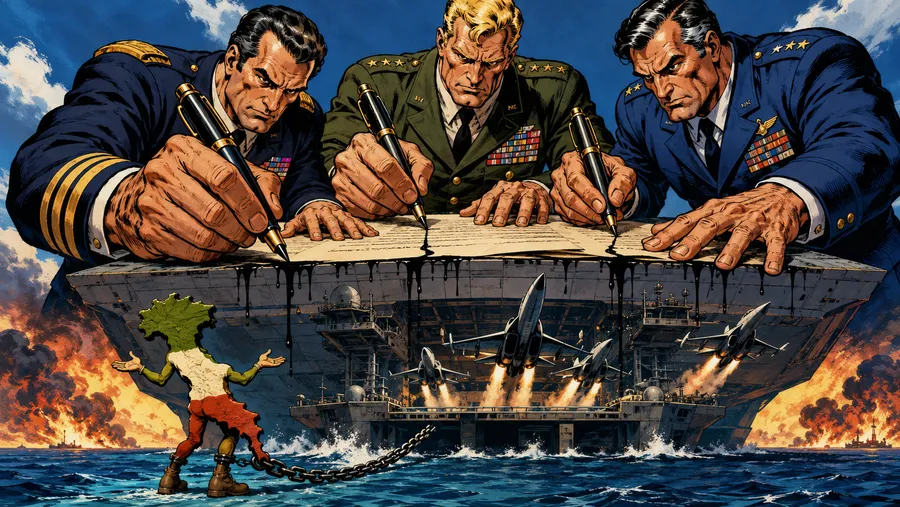 Piattaforma militare ancorata nel Mediterraneo sotto contratti di riarmo firmati da figure monumentali